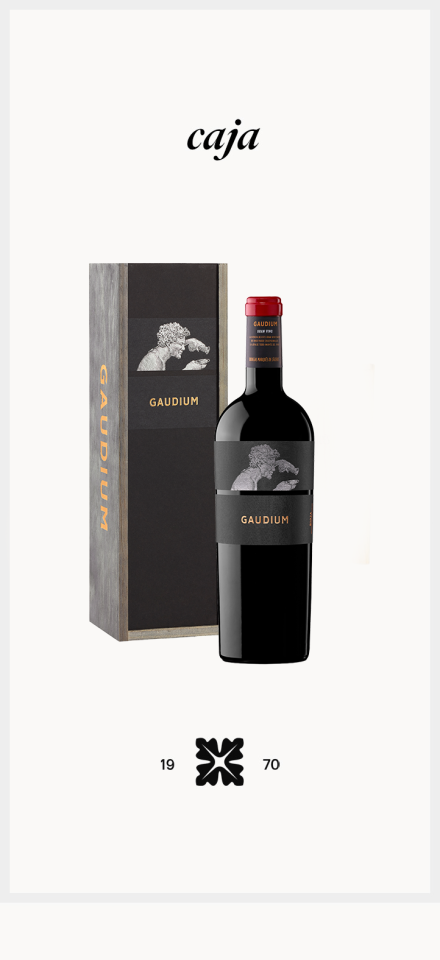gaudium caja madera 1 botella