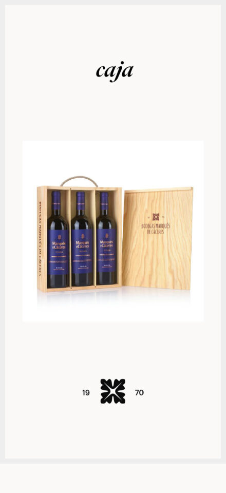 Marqués de Cáceres Reserva, tres botellas y caja de madera